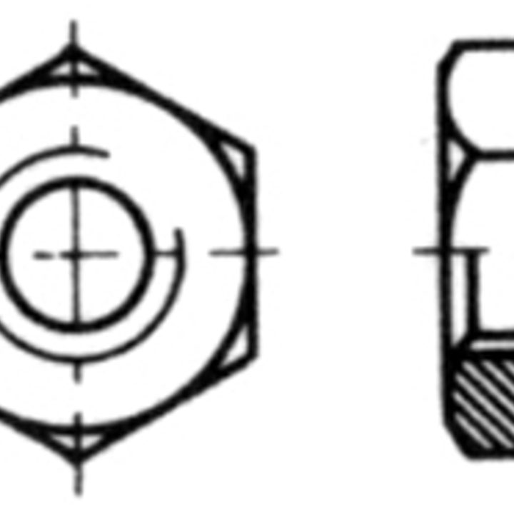Dado Esagonale Medio M12 Acciaio 6.s Uni 5588 Din 934 Zincato